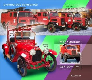 2022 09 - MOZAMBIQUE - FIRE ENGINES  I        1V  complet set    MNH **