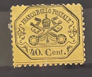 Italy, Roman states SC 24a 1868 Used Perf 11.5