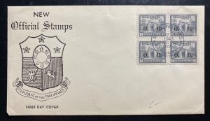 1948 Manila Philippines First Day Cover FDC New Official Stamps OB Overprints