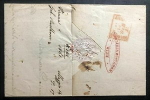1861 Vienna Austria Vintage Letter Cover To Bologna Italy