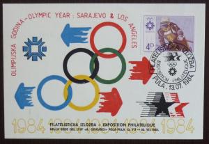 1984 YUGOSLAVIA-BOSNIA-SARAJEVO-OLYMPIC GAMES-EXTREM RARE CARD RR!! J2