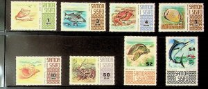 SAMOA Sc 369/78c NH ISSUE OF 19 - 8V FROM SEA LIFE SET - Sc$13 - (AS24)