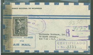 Nicaragua  1945 registered cover to US, censor, 30c US Senate