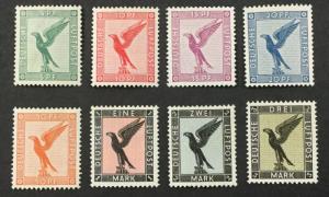 (BJ Stamps) GERMANY, C27-C34, 1926 set of 8 airmails, FVF, OG, MLH. CV $116.20.