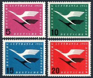 Germany C61-C64, MNH. Michel 205-208. Air Post 1955. Lufthansa emblem.