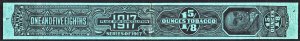 TG198C Series of 1917 1 5/8 Ounce Tobacco Tax Strip (1917) Used