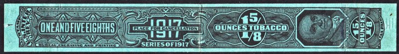 TG198C Series of 1917 1 5/8 Ounce Tobacco Tax Strip (1917) Used