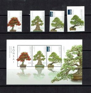 Australia: 2021, Native Bonsai, Gummed and adhesive sets + M/Sheet, MNH