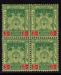 Malaya - Kelantan # 20  Mint VF NH  block of 4