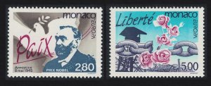 Monaco Europa Peace and Freedom 2v 1995 MNH SG#2213-2214