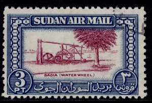 SUDAN GVI SG117, 3d reddish purple & blue, FINE USED.