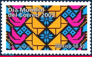 2295 MEXICO 2002 WORLD POST DAY, BIRDS, MI# 3003, MNH