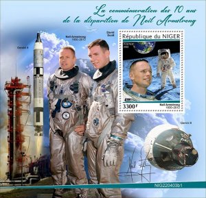 NIGER - 2022 - Neil Armstrong - Perf Souv Sheet - Mint Never Hinged