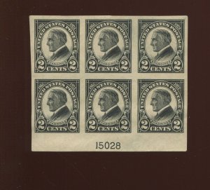 611 Harding Imperf Mint Plate Block of 6 Stamps (Bz 1194)