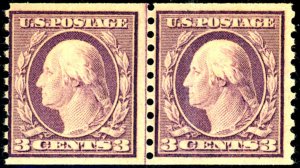 U.S. #493 MINT LINE PAIR OG NH