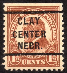 1923, US 1 1/2c, Well centered, Clay center, Rare precancel, Sc 553