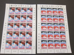 Faroe Islands 1988 Sc 173-74 sheet(20) set MNH