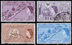 Bermuda Scott 148, 154, 157-158 (1953-58) Mint/Used H VF M