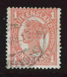 Queensland Scott 131 used queen victoria stamp nice center cancel and color