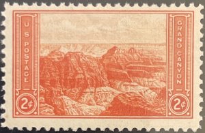 Scott #741 1934 2¢ National Parks Grand Canyon unused HR