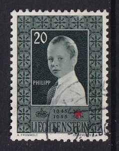 Liechtenstein  #294  used  1956  prince 20rp
