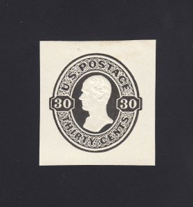 Scott #U102 30c Hamilton Mint Cut Square, Cat $60.00