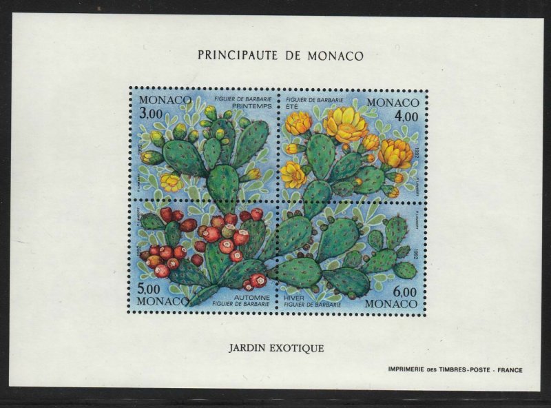 1992 Monaco Sc 1804 Cactus MNH souvenir sheet