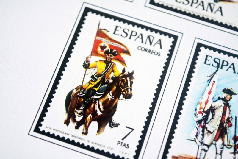 COLOR PRINTED SPAIN 1944-1975 STAMP ALBUM PAGES (100 illustrated pages)