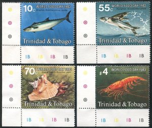 Trinidad & Tobago 388-391,MNH.Mi 475-478. World Food Day,1983.Fish,Shell,Scrimp.