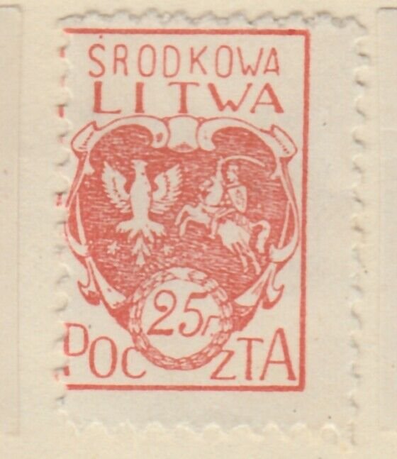 Central Lithuania Mittellitauen Lituanie Lituania 1920 25f MH* A8P11F131