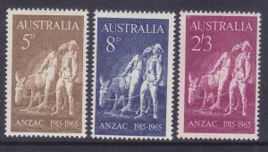 Australia 385-87 MNH 1965 Simpson & His Donkey by Wallace Anderson Set