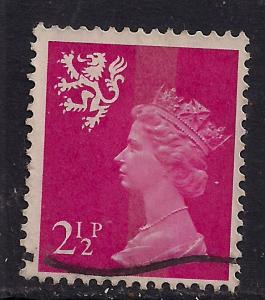 Scotland GB 1971 QE2 2 1/2p Bright Magenta 1 band SG S14 ( E898 )