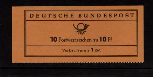 Germany (West) Michel MH7 1961  Stamp Booklet VFMNH CV €24 = $37 cdn.