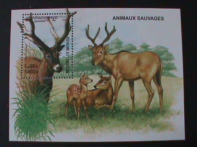 CAMBODIA-1999- BEAUTIFUL LOVELY DEER FAMILY-MNH S/S-VERY FINE HARD TO FIND