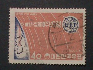 ​KOREA-1962 SC#348 1OTH ANNIVERSARY OF ITU -USED STAMP-VERY FINE