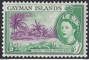 CAYMAN ISLANDS 1954 QEII ½d Purple & Bluish-Green SG149 MNH