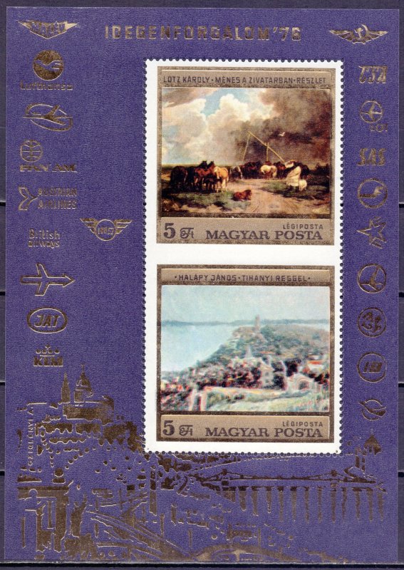 Hungary. 1976. bl117. Painting. MNH.