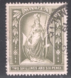 MALTA #64   Used,  VF,    CV $95.00   .....   3740046