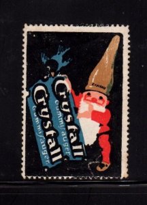 German Advertising Stamp- Crystall Baby Bottle Rubber Nipple, Gnome, Bird & Box