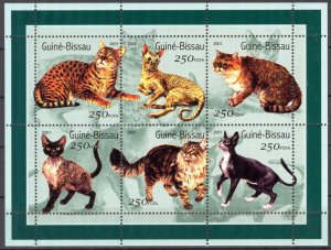 Guinea Bissau 2001 Domestic Cats Sheet MNH