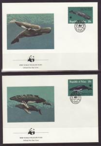 Palau 24-27 Whales 1983 WWF S/4 U/A FDC