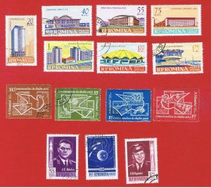 Romania #C112-C125  VF used  3 sets   Air Post Free S/H