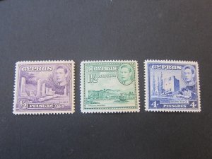 Cyprus 1951 KGVI Sc 164-66 set MH