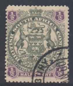 Rhodesia Scott Scott 50 - SG66, 1897 Arms 1/2d used