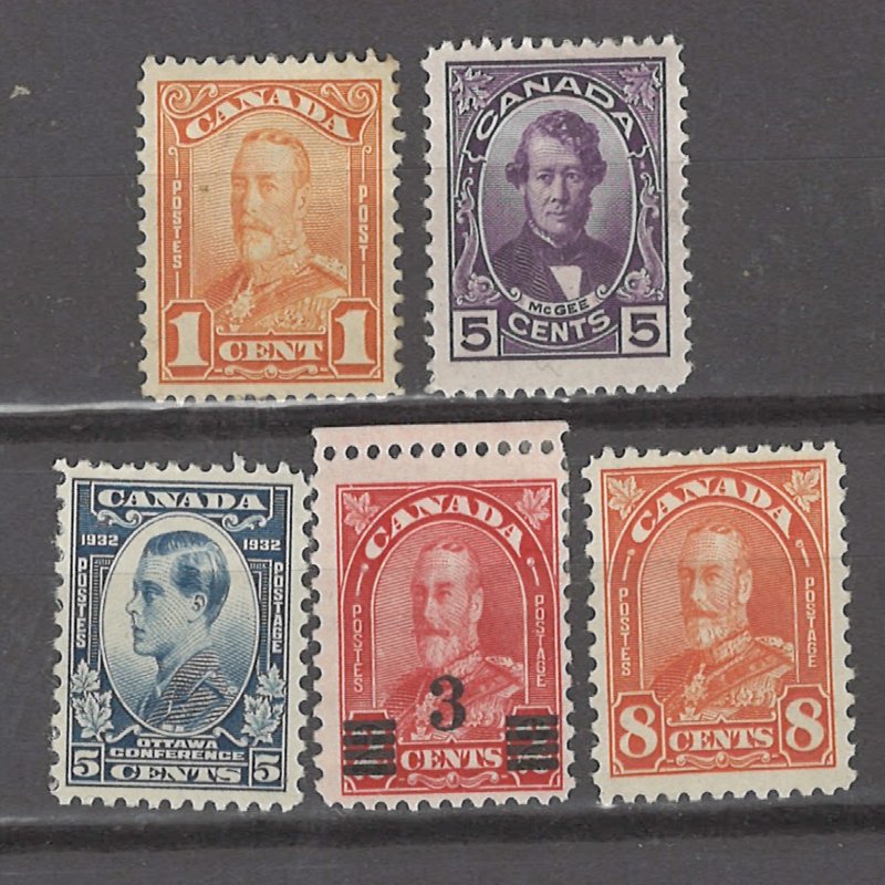 COLLECTION LOT # 3092 CANADA 5 MH STAMPS 1927+ CV+$24