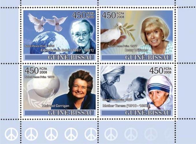 GUINEA BISSAU 2008 SHEET LADIES NOBEL PRIZE PEACE MOTHER TERESA