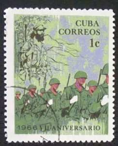 CUBA Sc# 1065  REVOLUTION ANNIVERSARY  1c  1966  used cto