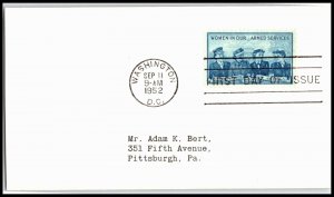 OAS-CNY 11753 US FDC ADAM K BERT SCOTT 1013 – 1952 3¢ Service Women Stamp