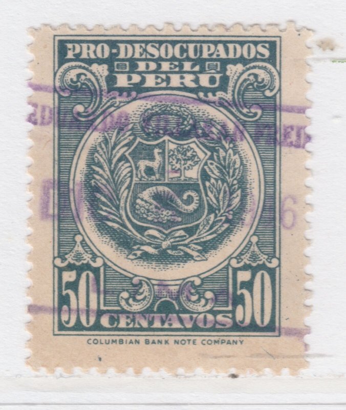 PERU Revenue Stamp Used Tax Mark Fiscal PEROU Stamp Fiscal A27P50F25660-