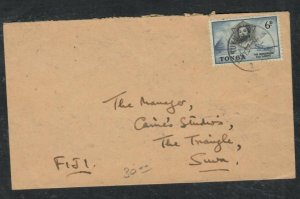 TONGA 1967 COVER QUEEN 6D  SENT TO FIJI ISLANDS  PO228A H